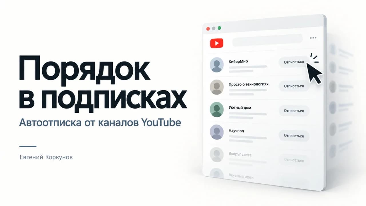 Автокликер для последовательной отписки от каналов YouTube: порядок в подписках