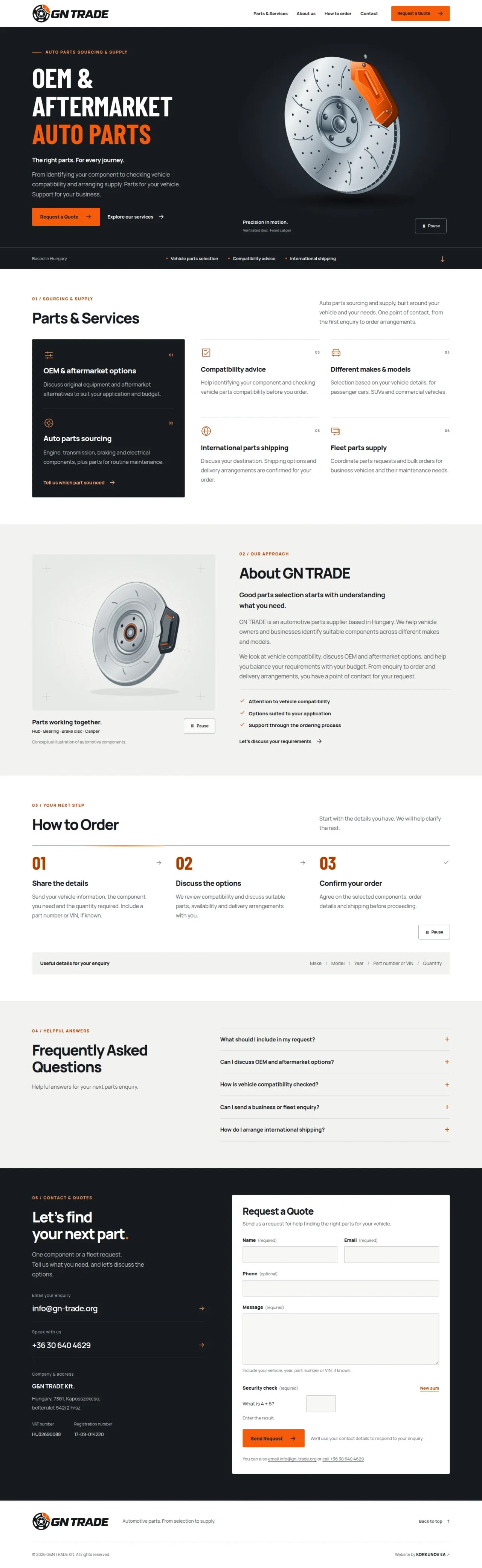 Полная англоязычная главная страница GN TRADE